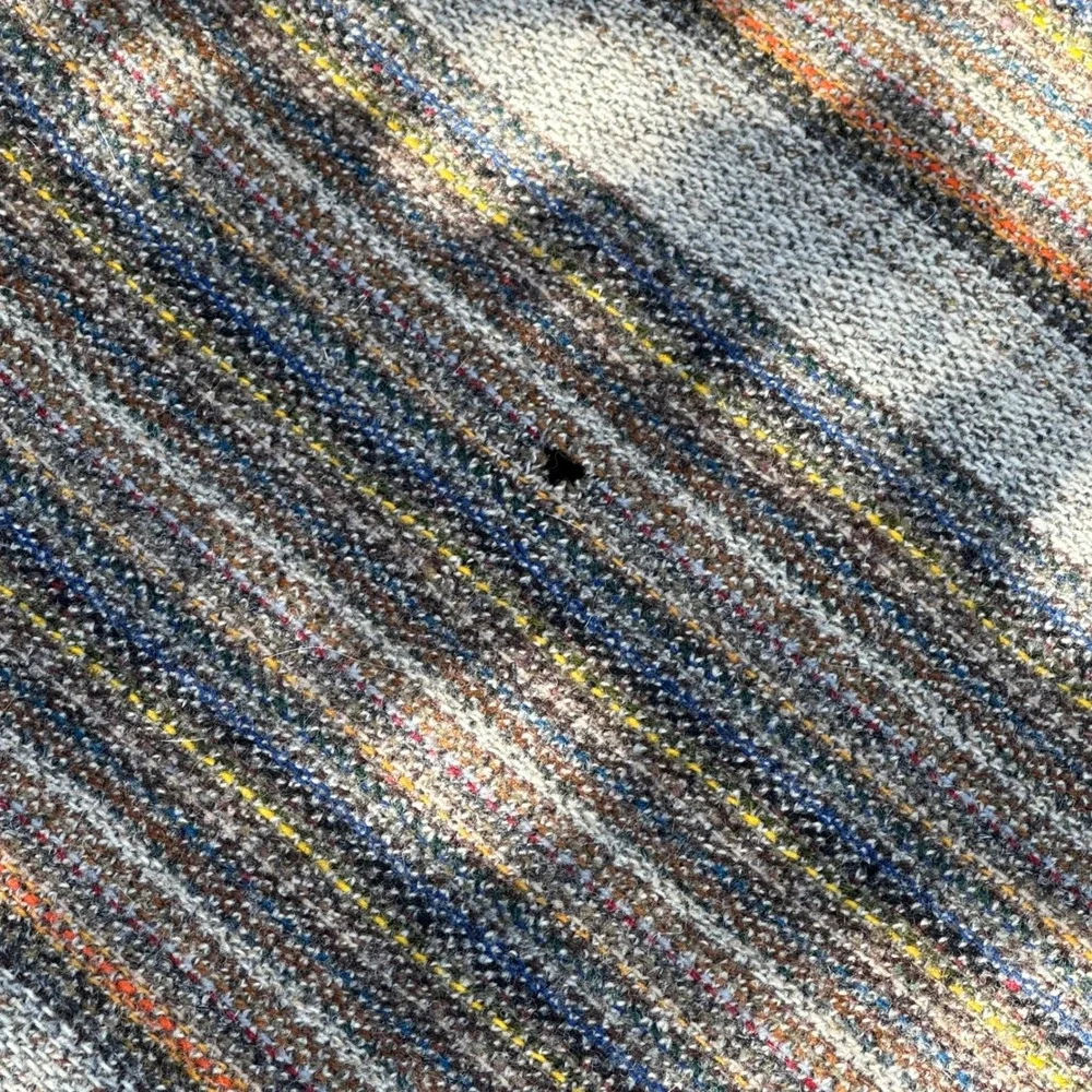 Vintage Camac Rugs Ireland Handwoven 100% Wool Striped Fringe Blanket Throw READ